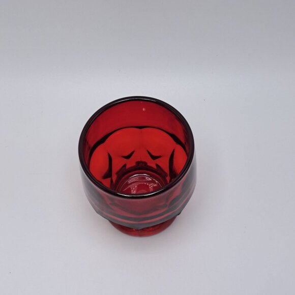 Anchor Hocking Ruby Red Georgian Honeycomb Drinking Glass 4" tall - Picture 6 of 7